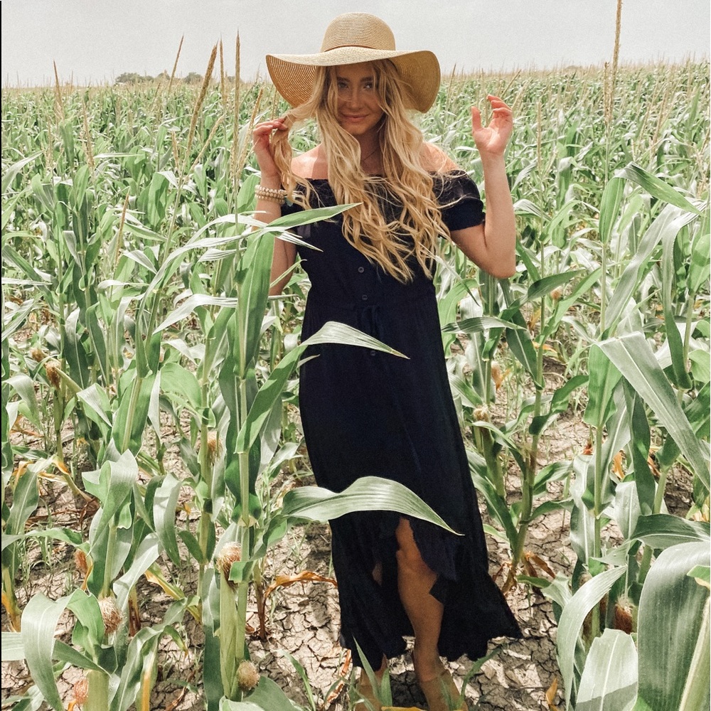 SWEET BOHEMIAN FLARE DRESS-BLACK - Picture 2 of 4